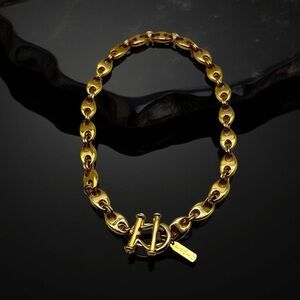Vintage Paolo Gucci Gold Tone Mariner Link Necklace Horseshoe Toggle Clasp 16”